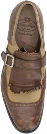 Church's Elegante Leren Almond Toe Loafers met Gouden Gesp Brown Heren