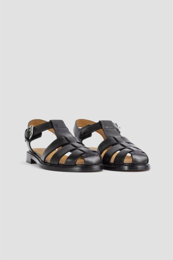 Church's Flat Sandals Black Dames