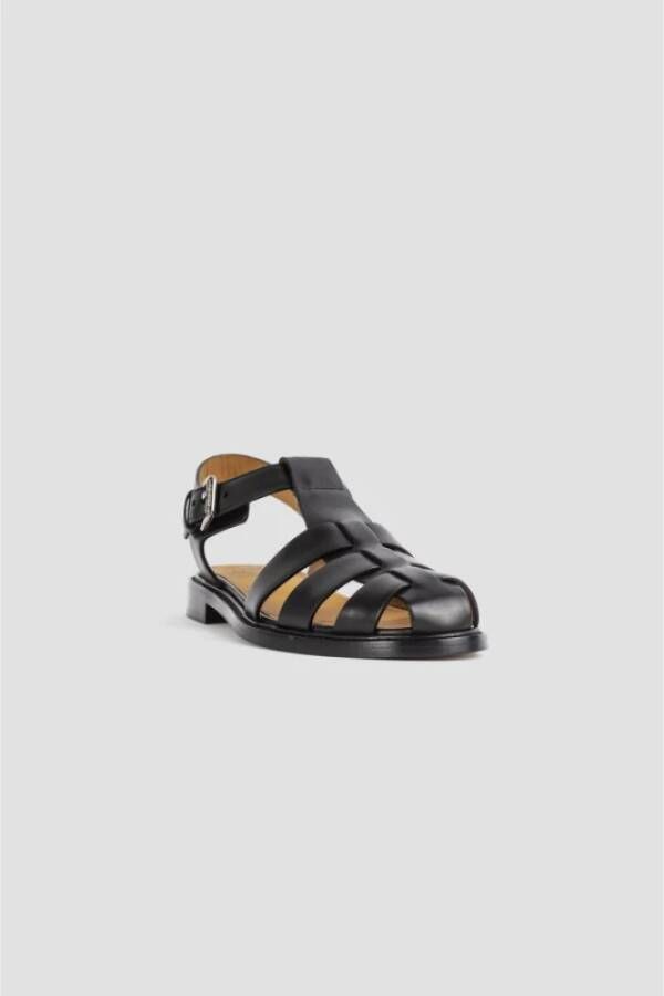 Church's Flat Sandals Black Dames