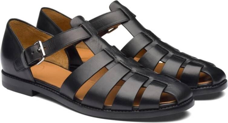 Church's Leren Fisherman Sandalen in Zwart Black Heren