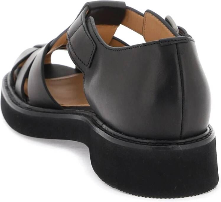Church's Leren sandalen met gespsluiting Black Dames
