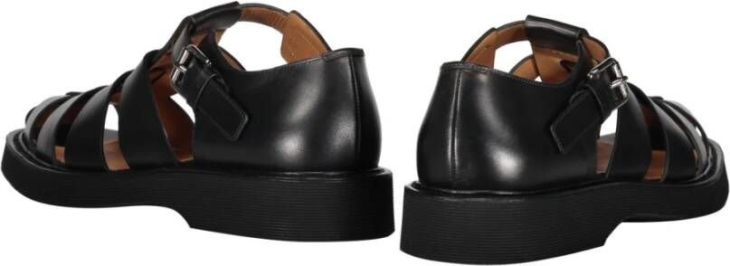 Church's Leren Sandalen met Ronde Neus Black Heren