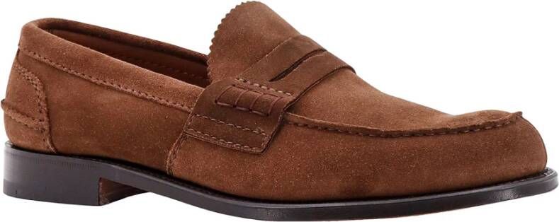 Church's Stijlvolle Suède Loafer met Logodetail Brown Heren