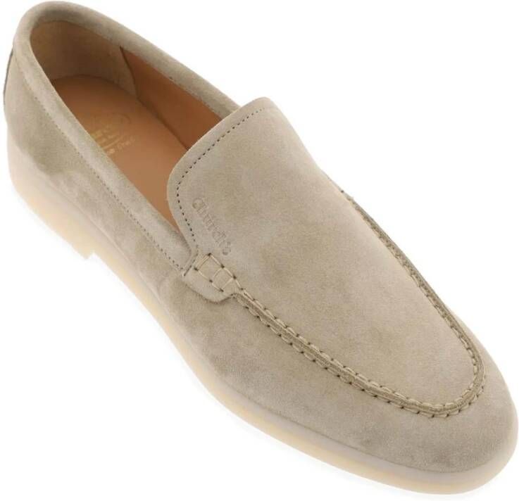 Church's Suede Leather Lyn Moccas Loafers Beige Dames