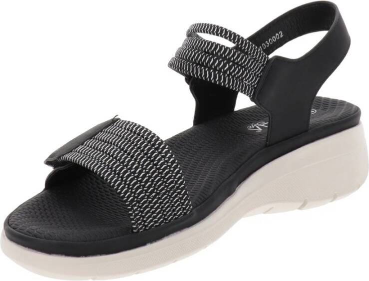 Cinzia Soft Dames Sandalen van Kunstleer en Stof Black Dames