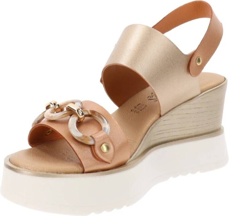 Cinzia Soft Dames Sandalen van Kunstleer met Gesp Sluiting Brown Dames