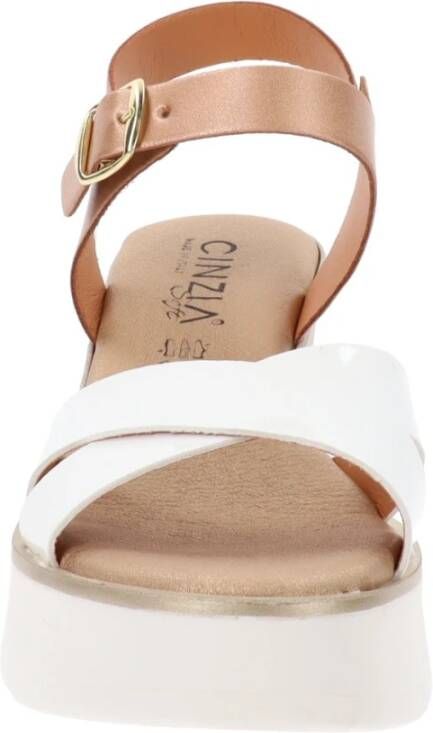 Cinzia Soft Dames Sandalen van Kunstleer met Gesp Sluiting White Dames