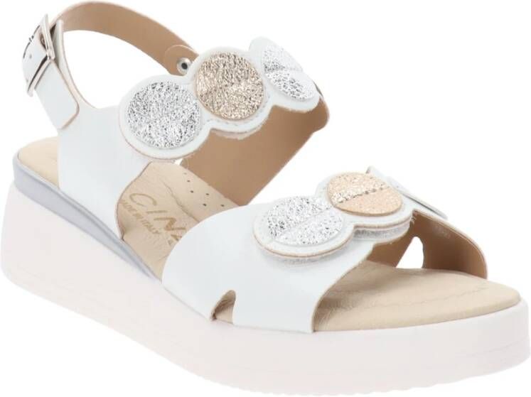 Cinzia Soft Dames Sandalen van Kunstleer met Gesp Sluiting White Dames