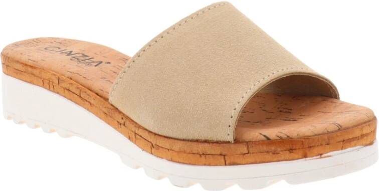 Cinzia Soft Flat Sandals Beige Dames