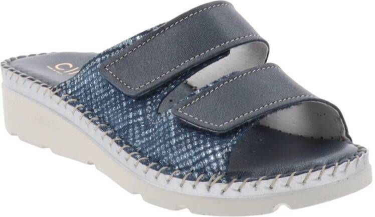 Cinzia Soft Flat Sandals Blauw Dames