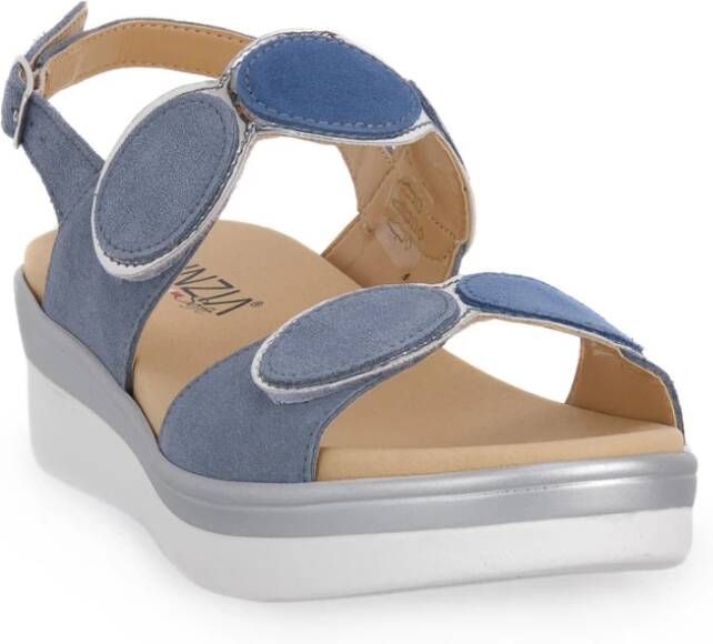 Cinzia Soft Flat Sandals Blauw Dames