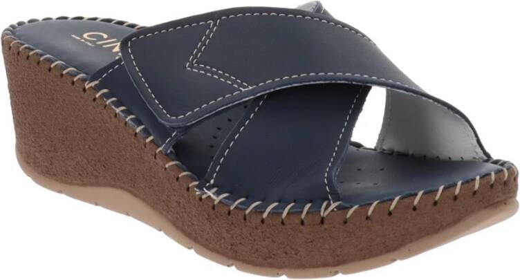 Cinzia Soft Flat Sandals Blue Dames