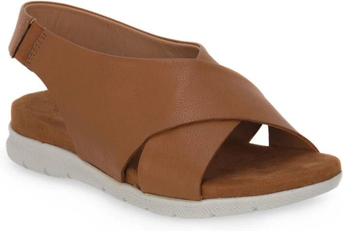 Cinzia Soft Flat Sandals Bruin Dames