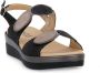 Cinzia Soft Zwarte spiegelfinish platte sandalen Black Dames - Thumbnail 2
