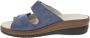 Cinzia Soft Leren Dames Sandalen met Klittenbandsluiting Blue Dames - Thumbnail 5