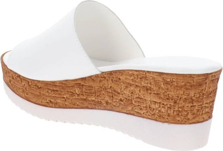 Cinzia Soft Leren Dames Slippers Slip-On Sluiting White Dames