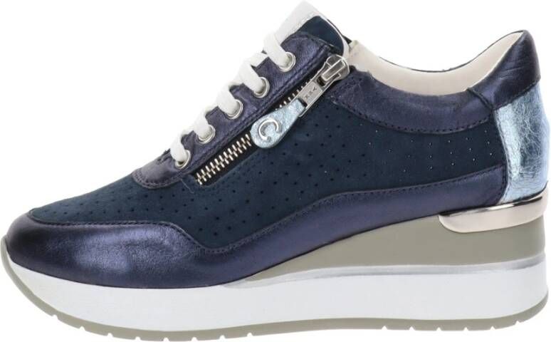 Cinzia Soft Leren Dames Sneakers Stijlvol Comfort Blue Dames
