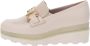 Cinzia Soft Leren en stoffen damesslippers Beige Dames - Thumbnail 7