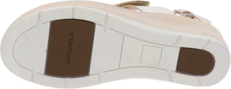 Cinzia Soft Leren Gesp Sandalen Beige Dames