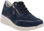 Cinzia Soft Leren Sneakers met Veters en Rits Blue Dames - Thumbnail 3