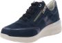 Cinzia Soft Leren Sneakers met Veters en Rits Blue Dames - Thumbnail 5