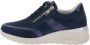 Cinzia Soft Leren Sneakers met Veters en Rits Blue Dames - Thumbnail 6