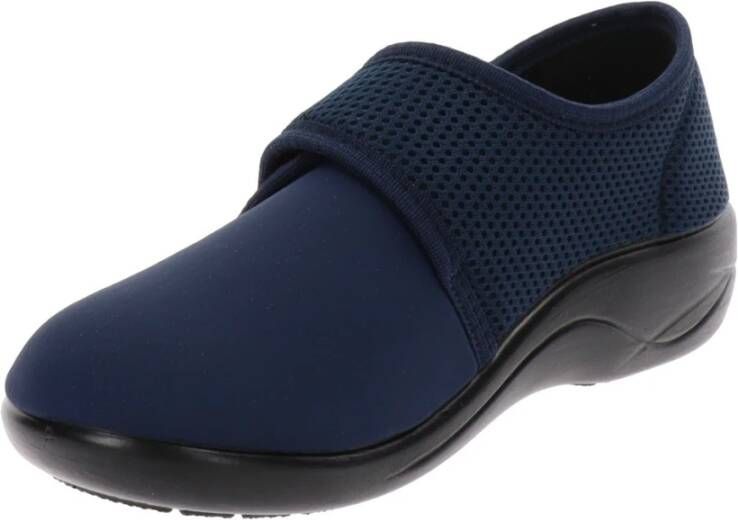 Cinzia Soft Stof Strap Sneakers Blue Dames
