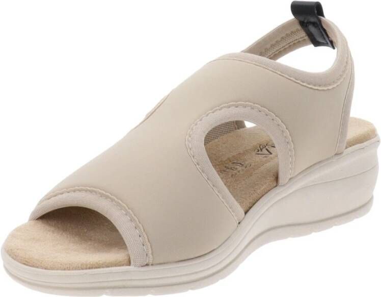 Cinzia Soft Stoffen Dames Sandalen Stijlvol Comfort Beige Dames