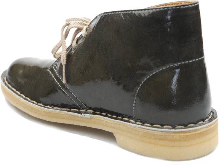 Clarks Metallic Leren Desert Boot Dames Enkellaars Grijs Dames