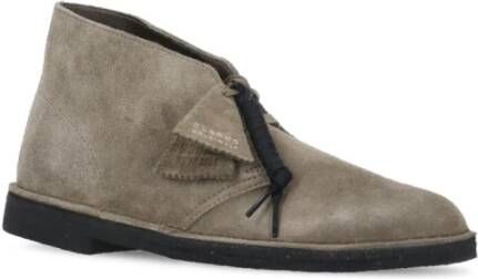 Clarks Stijlvolle Grijze Nubuck Leren Lage Laarzen Grijs Heren