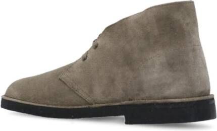 Clarks Stijlvolle Grijze Nubuck Leren Lage Laarzen Grijs Heren