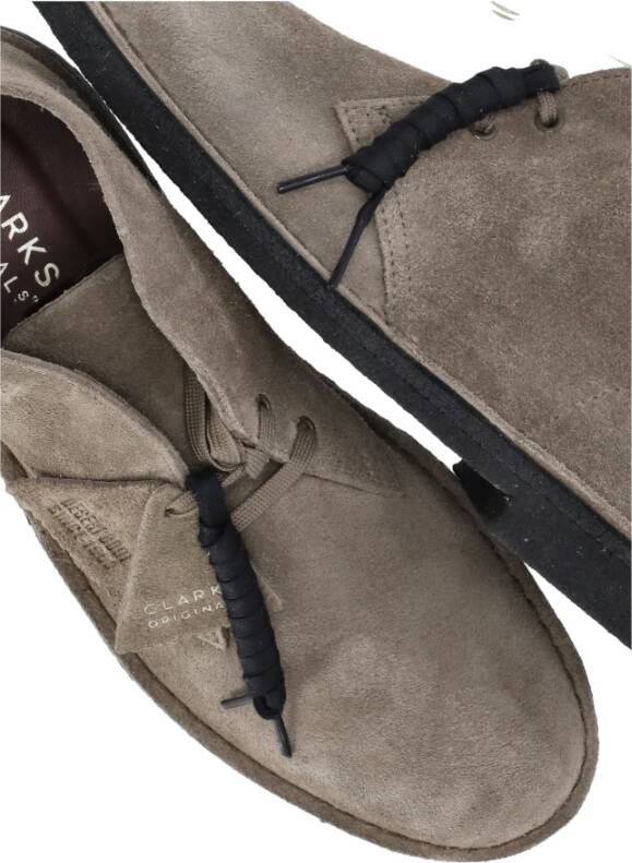 Clarks Stijlvolle Grijze Nubuck Leren Lage Laarzen Grijs Heren