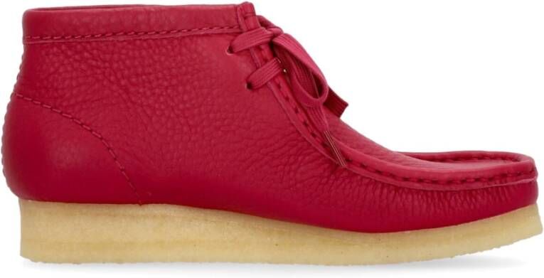 Clarks Berry Leather Wallabee Boot Streetwear Collectie Red Dames