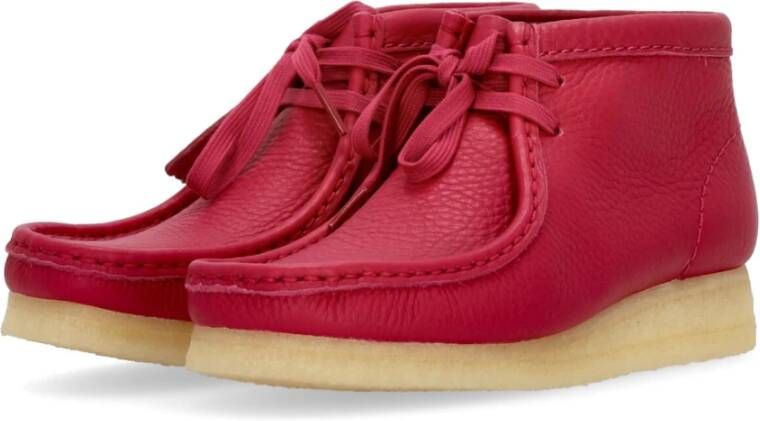 Clarks Berry Leather Wallabee Boot Streetwear Collectie Red Dames