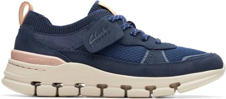 Clarks Blauwe Damessneakers Nature X Cove Blue Dames