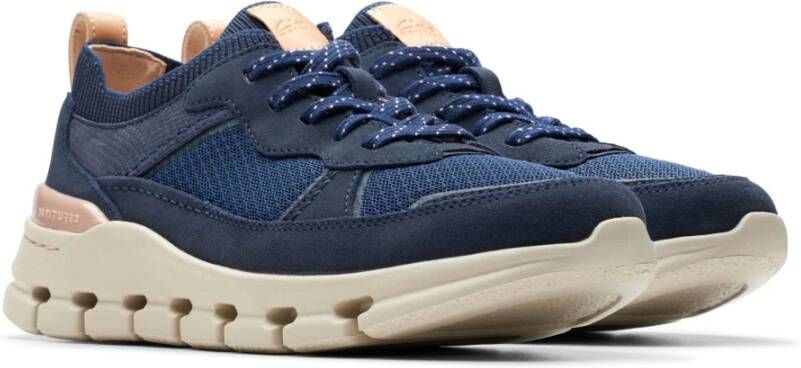 Clarks Blauwe Damessneakers Nature X Cove Blue Dames