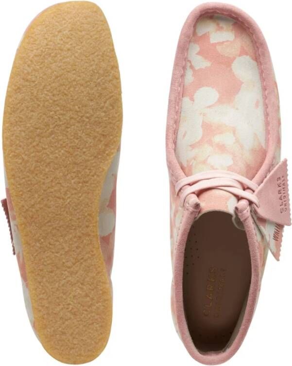 Clarks Roze Bloemen Wallabee Laarzen Bruin Dames