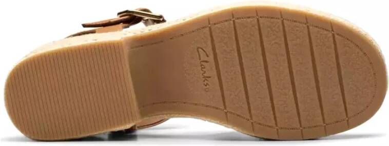 Clarks Bruine damessandaal Premium leer