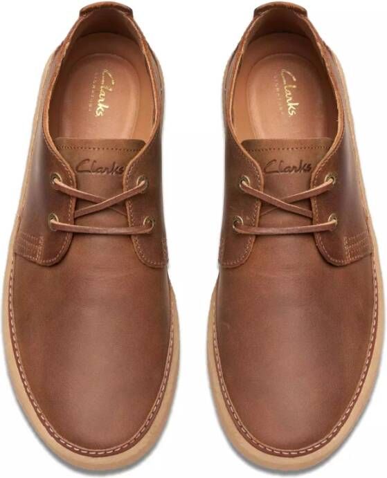 Clarks Bruine Heren Veterschoen Clarkwood Low Brown Heren