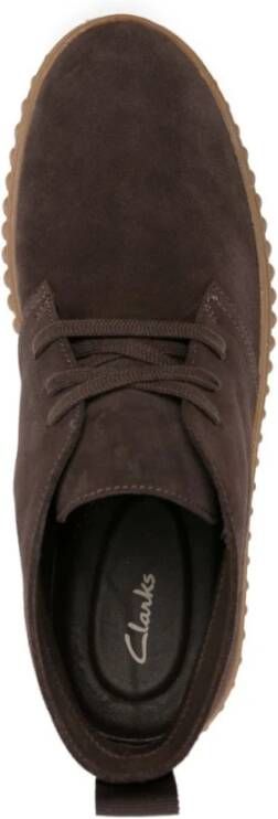 Clarks Bruine Leren Enkellaarzen Brown Heren