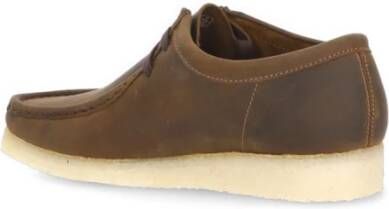 Clarks Bruine Leren Mocassins Vierkante Neus Schoenen Brown Heren