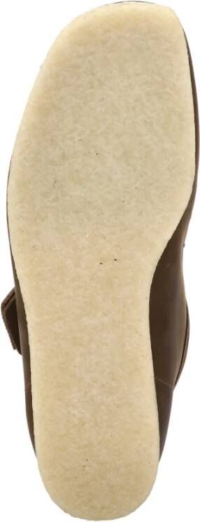 Clarks Bruine Leren Mocassins Vierkante Neus Schoenen Brown Heren