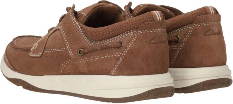 Clarks Bruine leren sneaker met loafer look Brown Heren