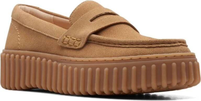 Clarks Bruine Penny Loafers voor Vrouwen Brown Dames