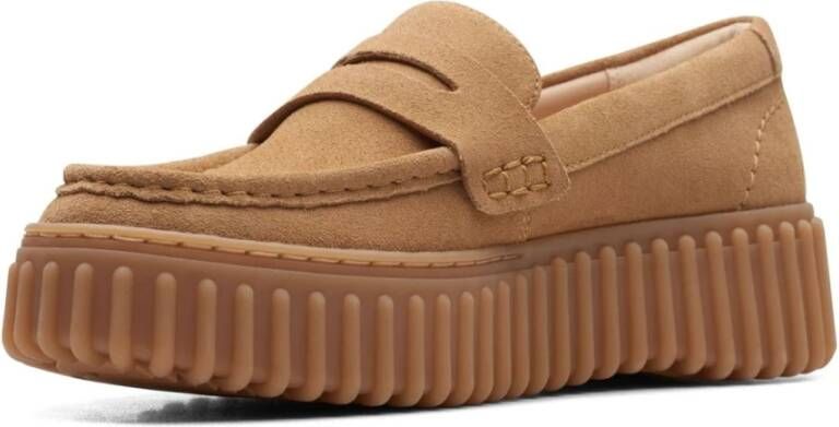 Clarks Bruine Penny Loafers voor Vrouwen Brown Dames