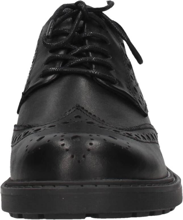 Clarks Chunky Retro Leren Brogue Schoenen Black Dames