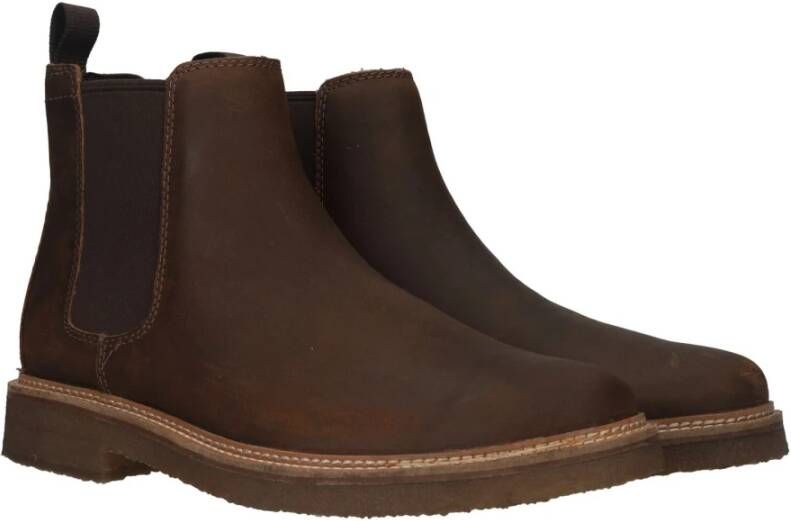 Clarks Bruine Leren Heren Chelsea Boot Bruin Heren