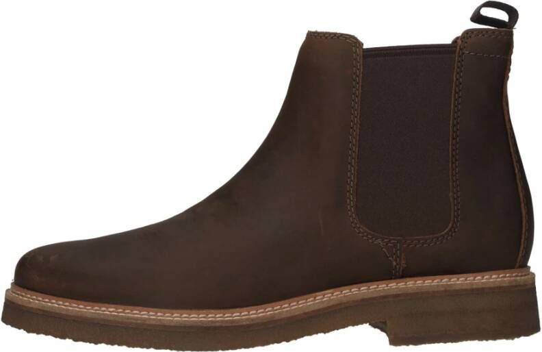 Clarks Bruine Leren Heren Chelsea Boot Bruin Heren