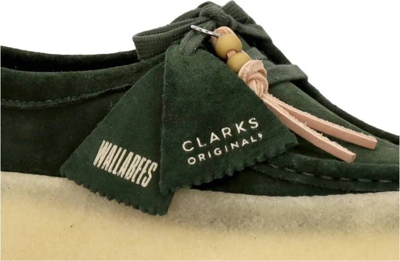 Clarks Donkergroene W Wallabee Cup Streetwear Collectie Green Dames