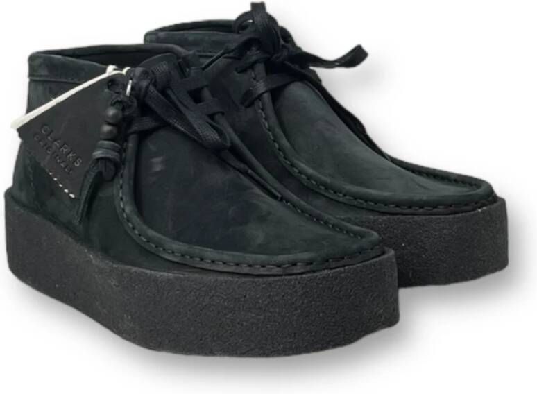 Clarks Enkellaarzen Wallabee Cup Stijl Black Dames